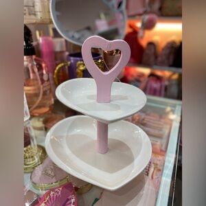 Heart-Shaped Pink and White Tiered Stand